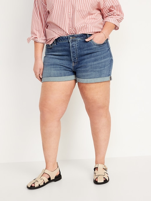 Image number 7 showing, High-Waisted Button-Fly OG Straight Jean Shorts for Women -- 3-inch inseam