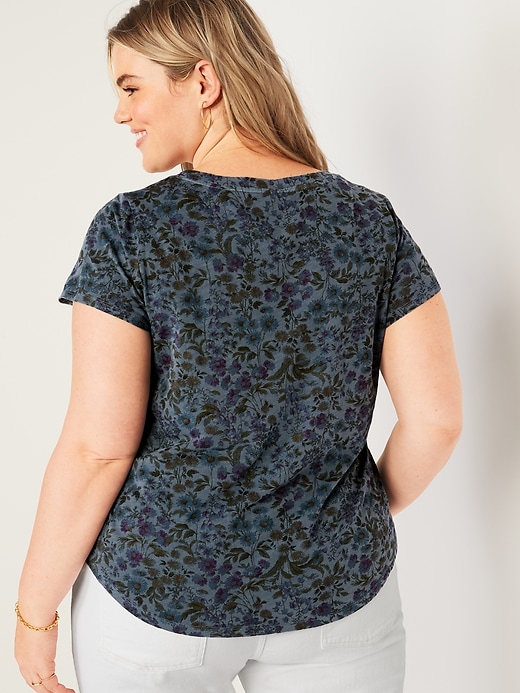 Image number 8 showing, EveryWear Overdyed Floral-Print Scoop-Neck T-Shirt for Women