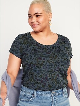 EveryWear Overdyed Floral-Print Scoop-Neck T-Shirt for Women