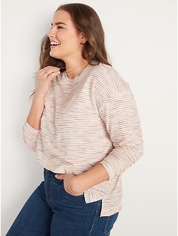 Long-Sleeve Vintage Striped Easy T-Shirt for Women
