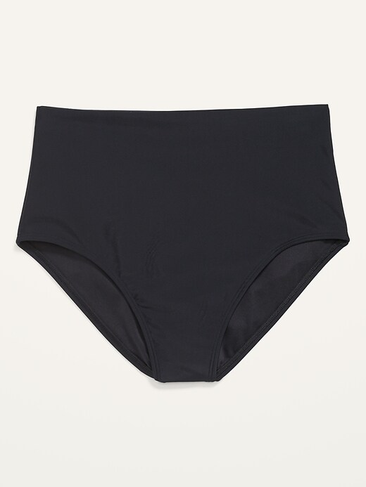 Plain black high on sale waisted bikini bottoms