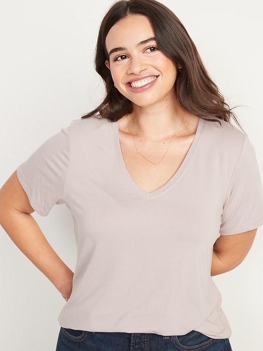 Image number 1 showing, Luxe V-Neck T-Shirt