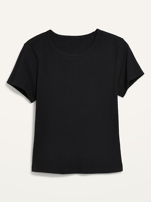 Image number 4 showing, Rib-Knit Crop T-Shirt