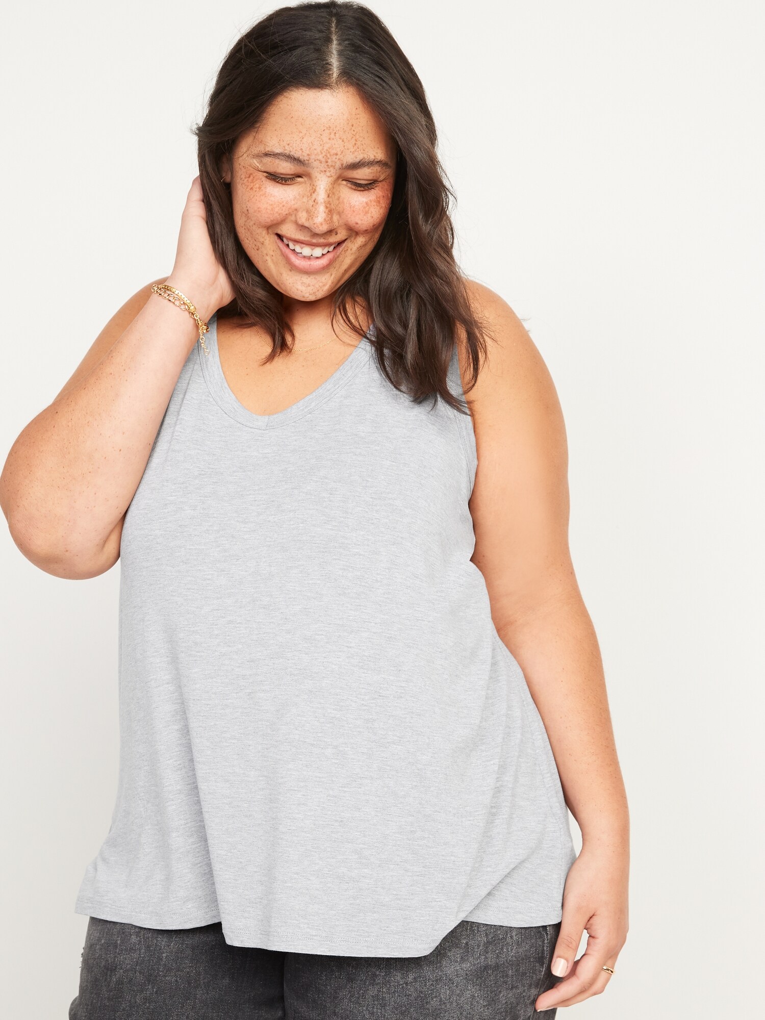 Luxe Jersey-Knit V-Neck Tank Top for Women | Old Navy