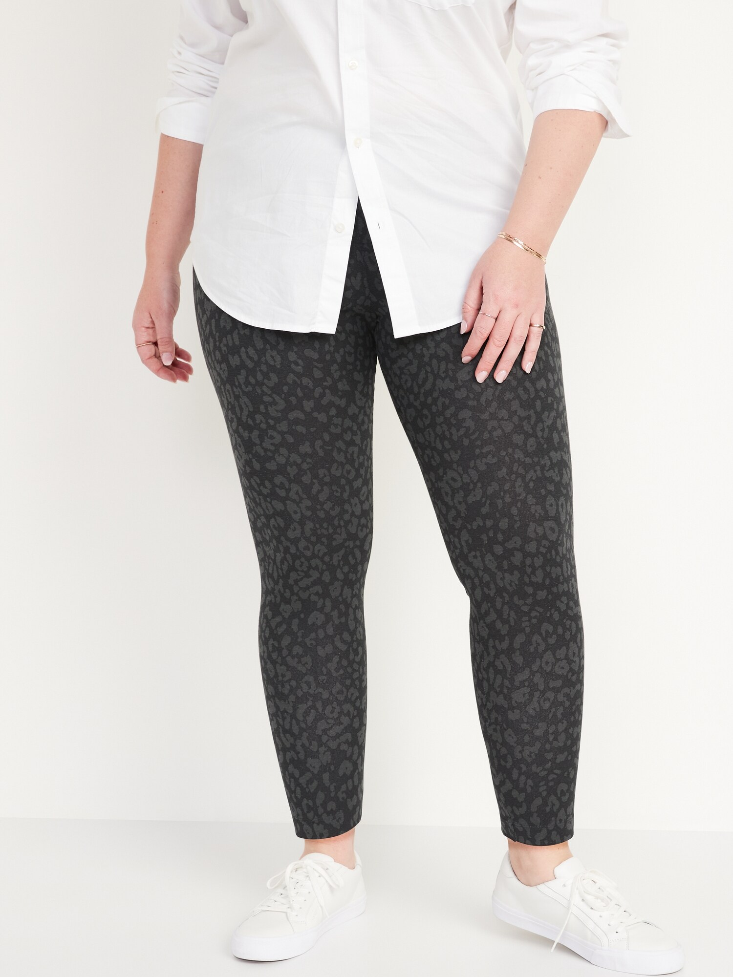High-Waisted Leopard-Print Ankle 