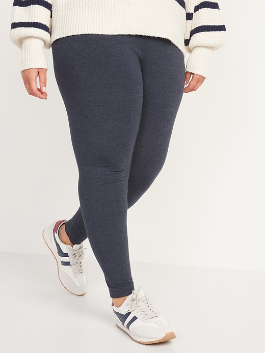 Image number 7 showing, Mid-Rise Jersey-Knit Leggings For Women