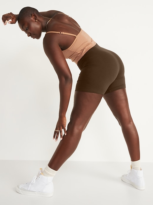 Image number 2 showing, High-Waisted Jersey Biker Shorts -- 6-inch inseam