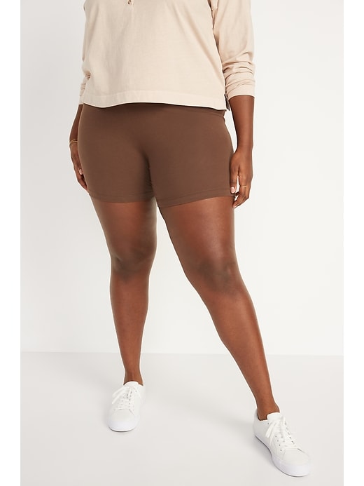 Image number 7 showing, High-Waisted Jersey Biker Shorts -- 6-inch inseam