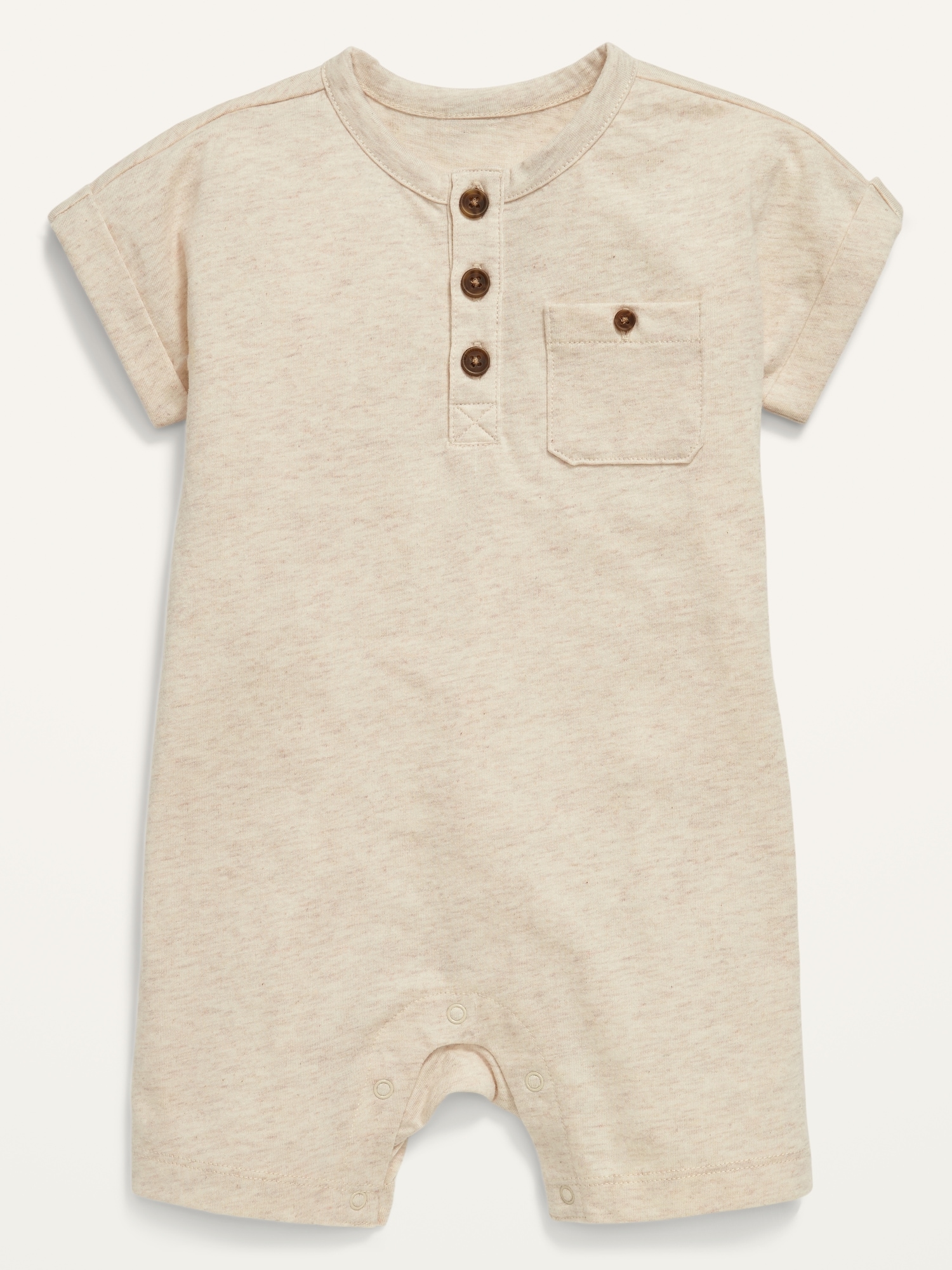Short-Sleeve Henley Romper for Baby 