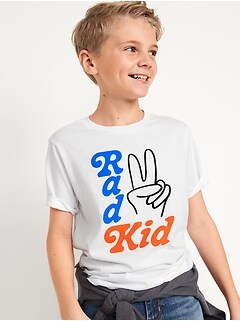 T-shirt unisexe à imprimé assorti « Rad Kid » pour Enfant