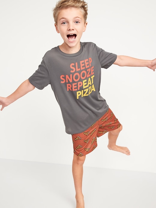 Short Sleeve Graphic Pajama Set for Boys