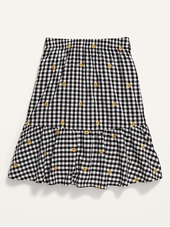 Tiered Printed Midi Skirt for Girls