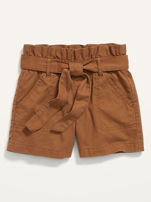 View large product image 1 of 2. Paperbag-Waist Utility Shorts for Girls