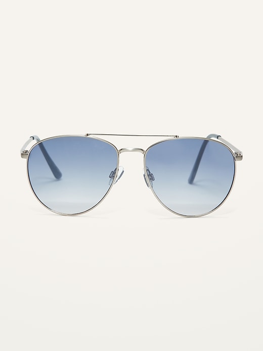 Lunettes de soleil d aviateur fine monture m tallique argent e