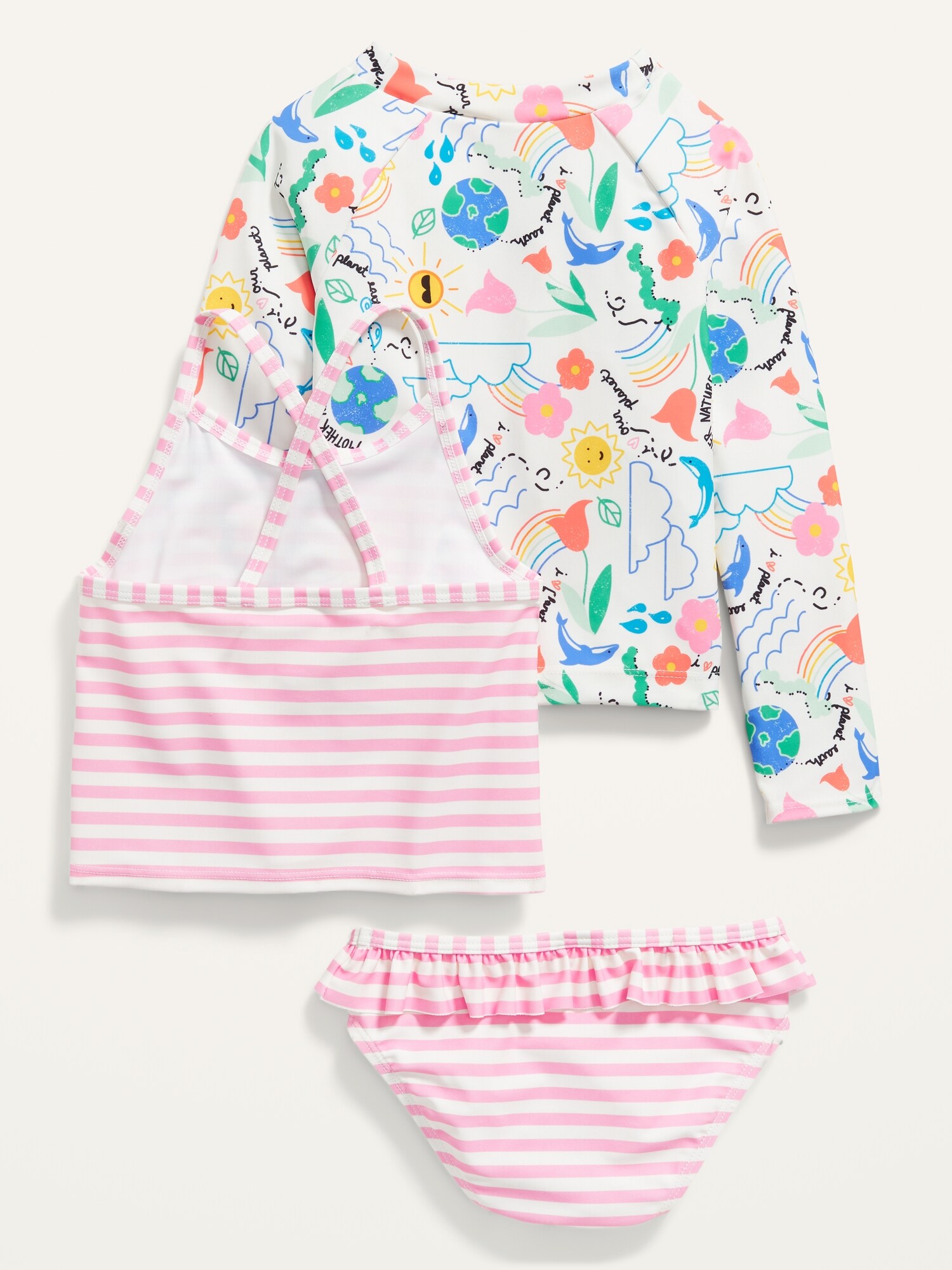 3Piece Rashguard Swim Set for Toddler Girls Old Navy
