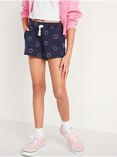 Printed Jersey-Knit Dolphin-Hem Cheer Shorts for Girls