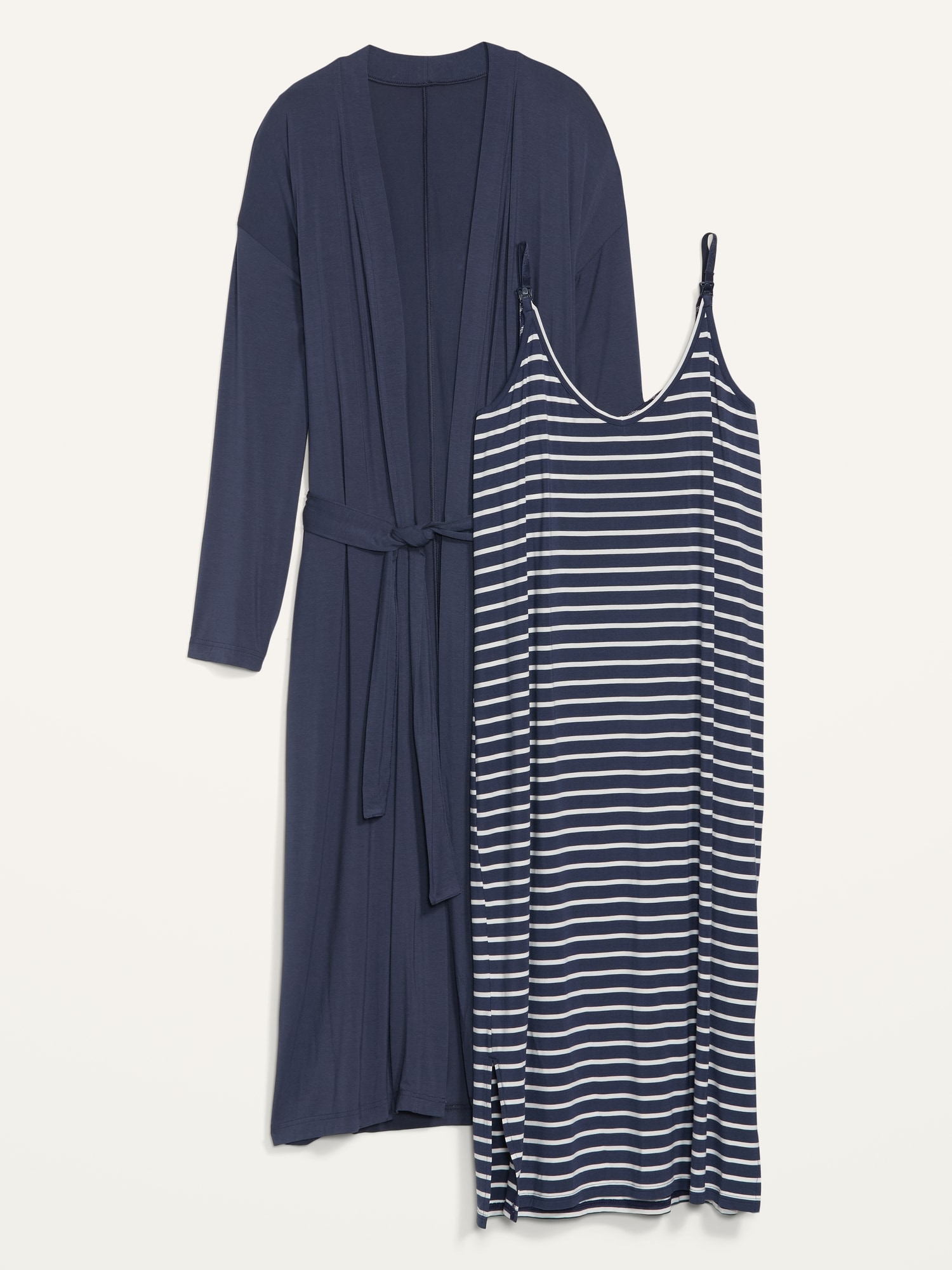 Old Navy - Maternity Sunday Sleep Rib-Knit Robe & Nursing Nightgown Set