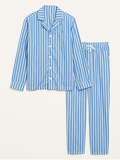Striped Poplin Pajamas Set for Men