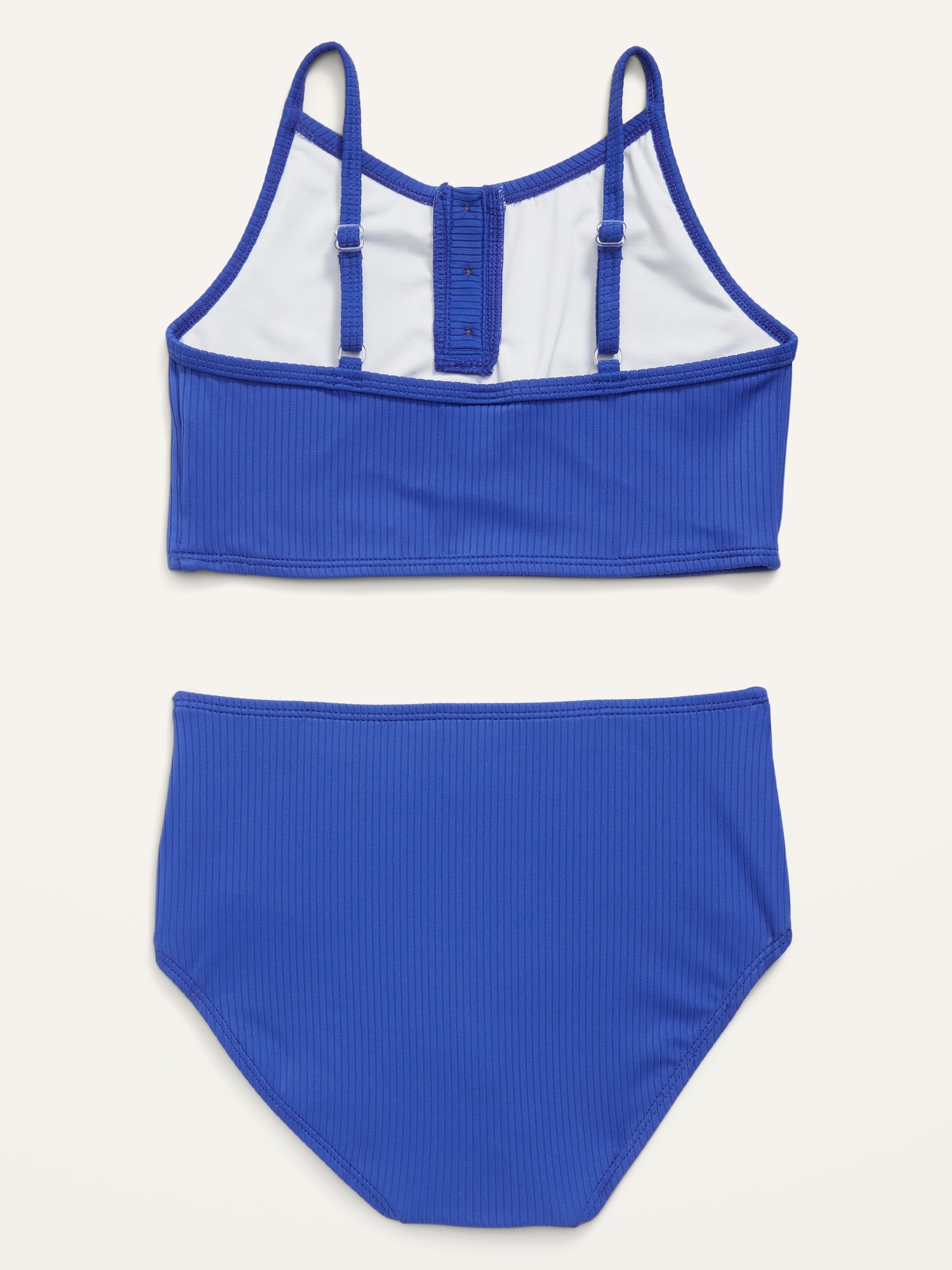 Rib-Knit Henley Tankini Swim Set for Girls