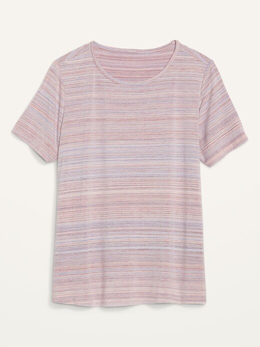 Image number 4 showing, Short-Sleeve Luxe Striped T-Shirt for Women