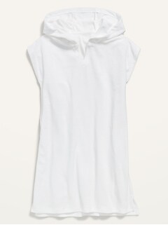 Hooded Loop-Terry Swim Cover-Up for Girls