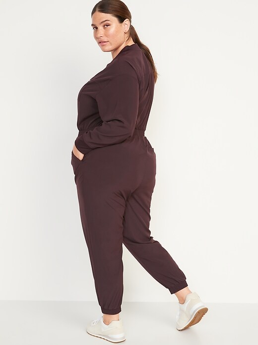 Image number 8 showing, StretchTech Cropped Zip Bomber Jumpsuit for Women