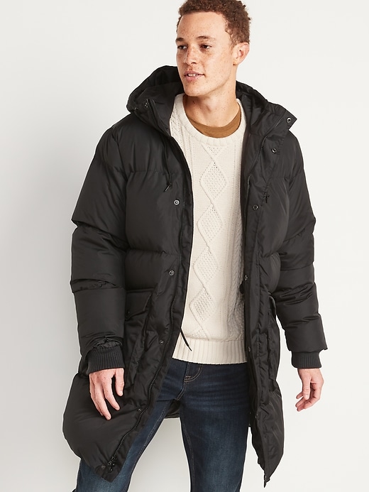 Frost-Free Water-Resistant Hooded Puffer Jacket for Men