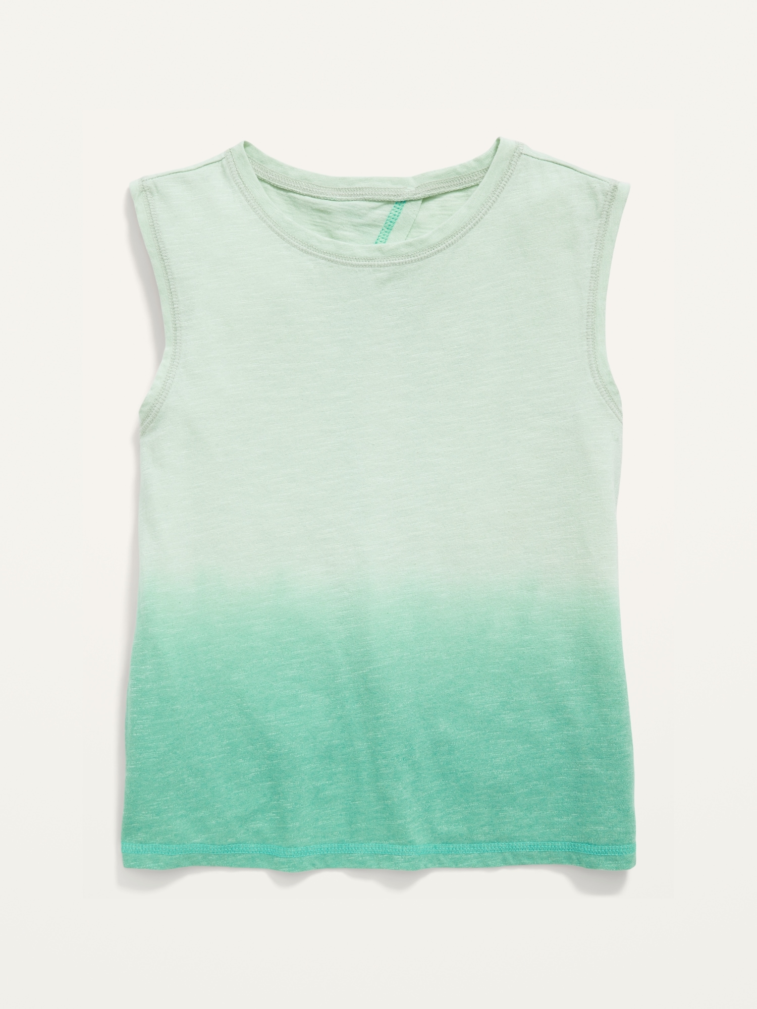 Old Navy Sleeveless Slub-Knit Cutout Twisted-Back Tank Top for Girls green. 1