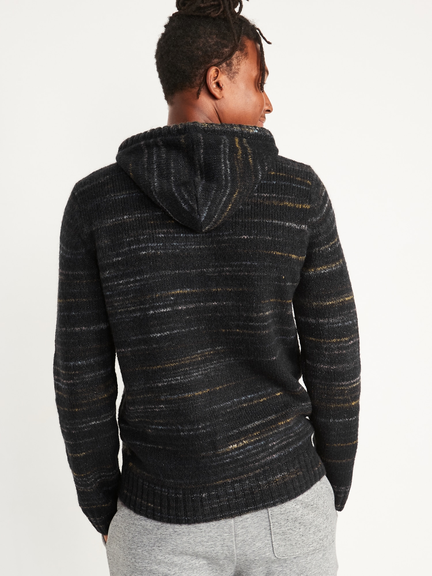 Cozy Space-Dye Sweater Hoodie for Men | Old Navy