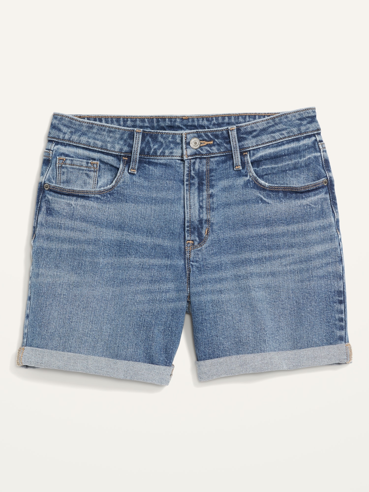 womens mid rise jean shorts