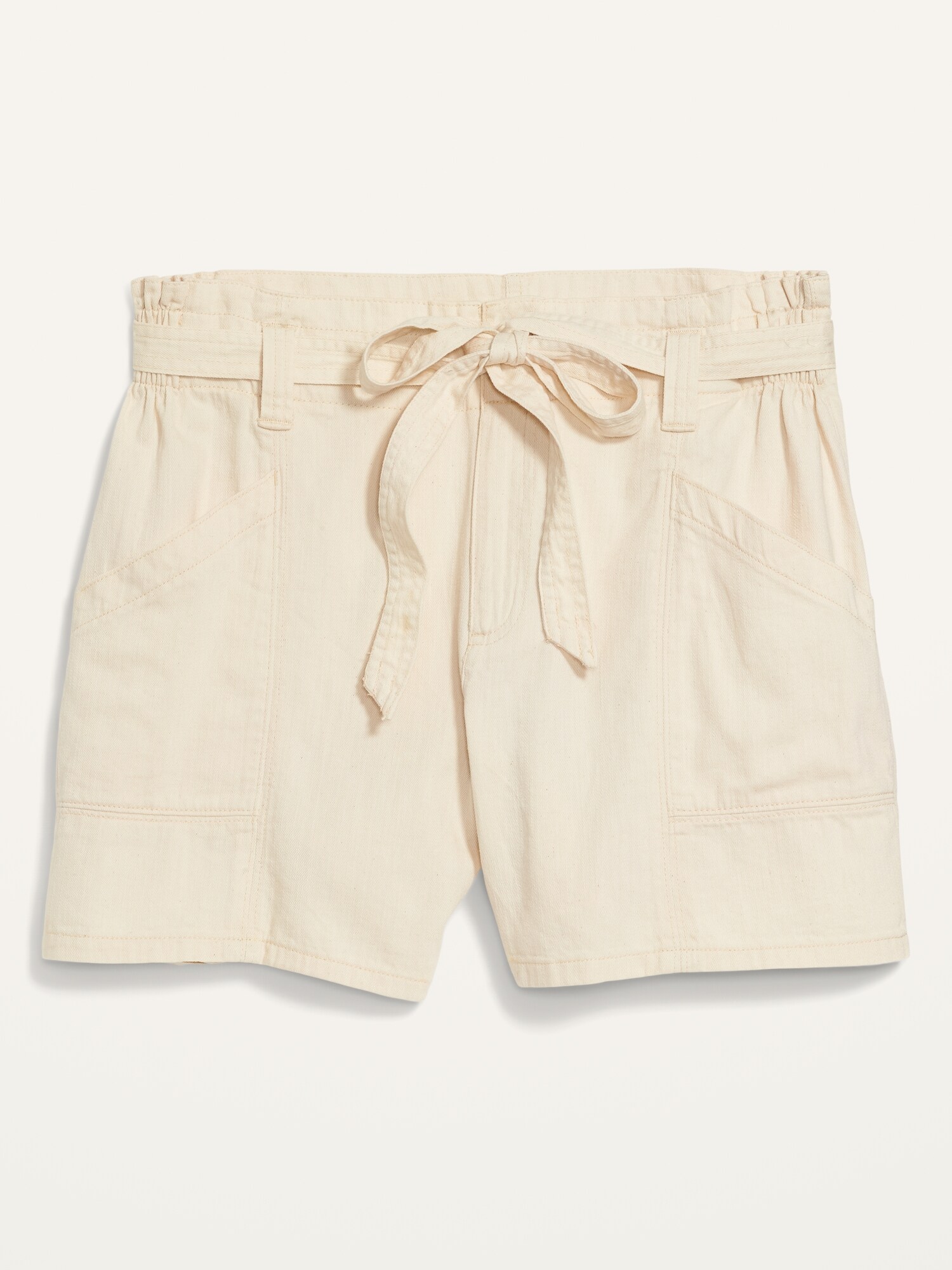 High-Waisted Belted Workwear Twill 