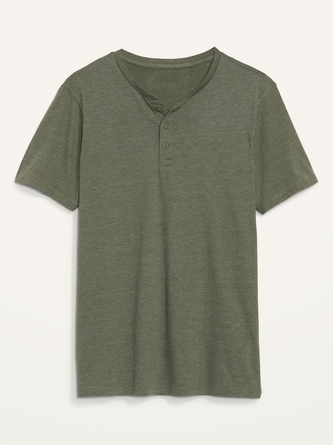 Soft-Washed Short-Sleeve Henley T-Shirt