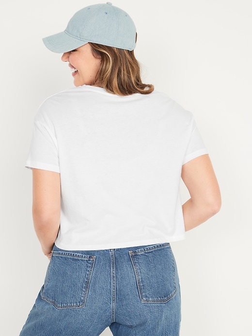 Image number 8 showing, Loose Short-Sleeve Crop T-Shirt for Women