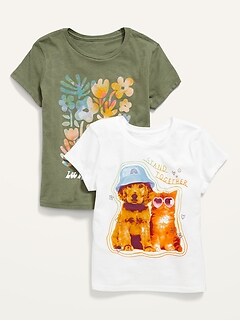 2-Pack Short-Sleeve Graphic T-Shirt for Girls
