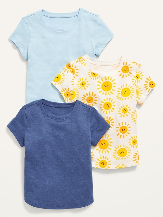 3 Pack Short Sleeve T Shirt For Toddler Girls Old Navy   Cn28610827 