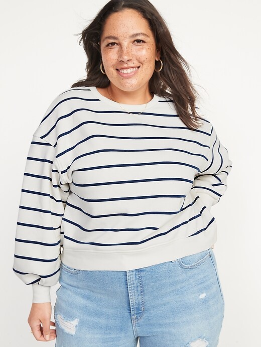 Image number 7 showing, Crew-Neck Cropped Sweatshirt for Women
