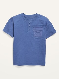 Short-Sleeve Henley Utility Pocket T-Shirt for Boys