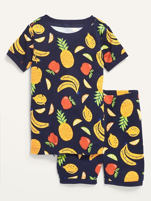 Unisex Printed Pajama Shorts Set for Toddler & Baby