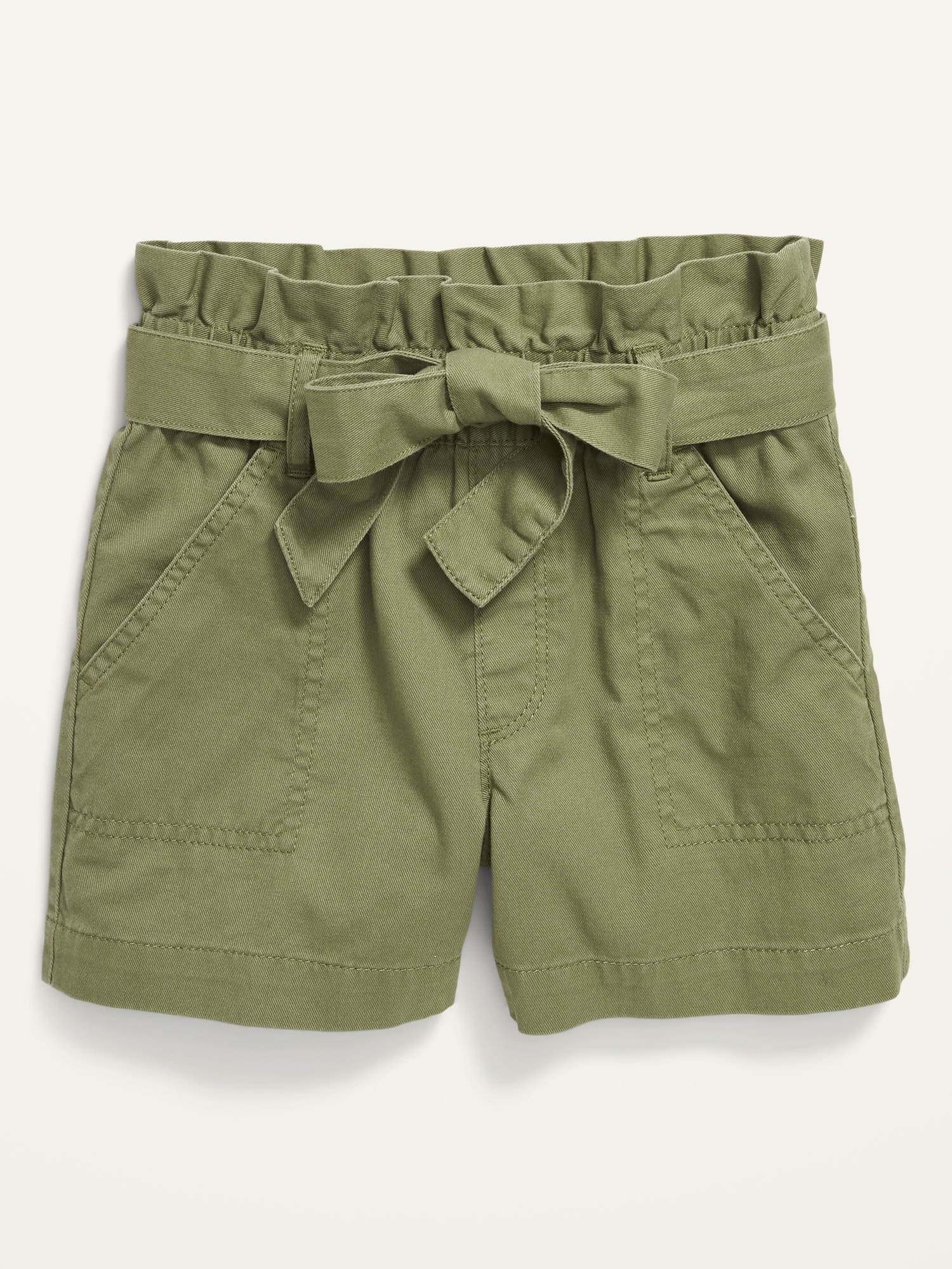 Paperbag-Waist Utility Shorts for Girls 