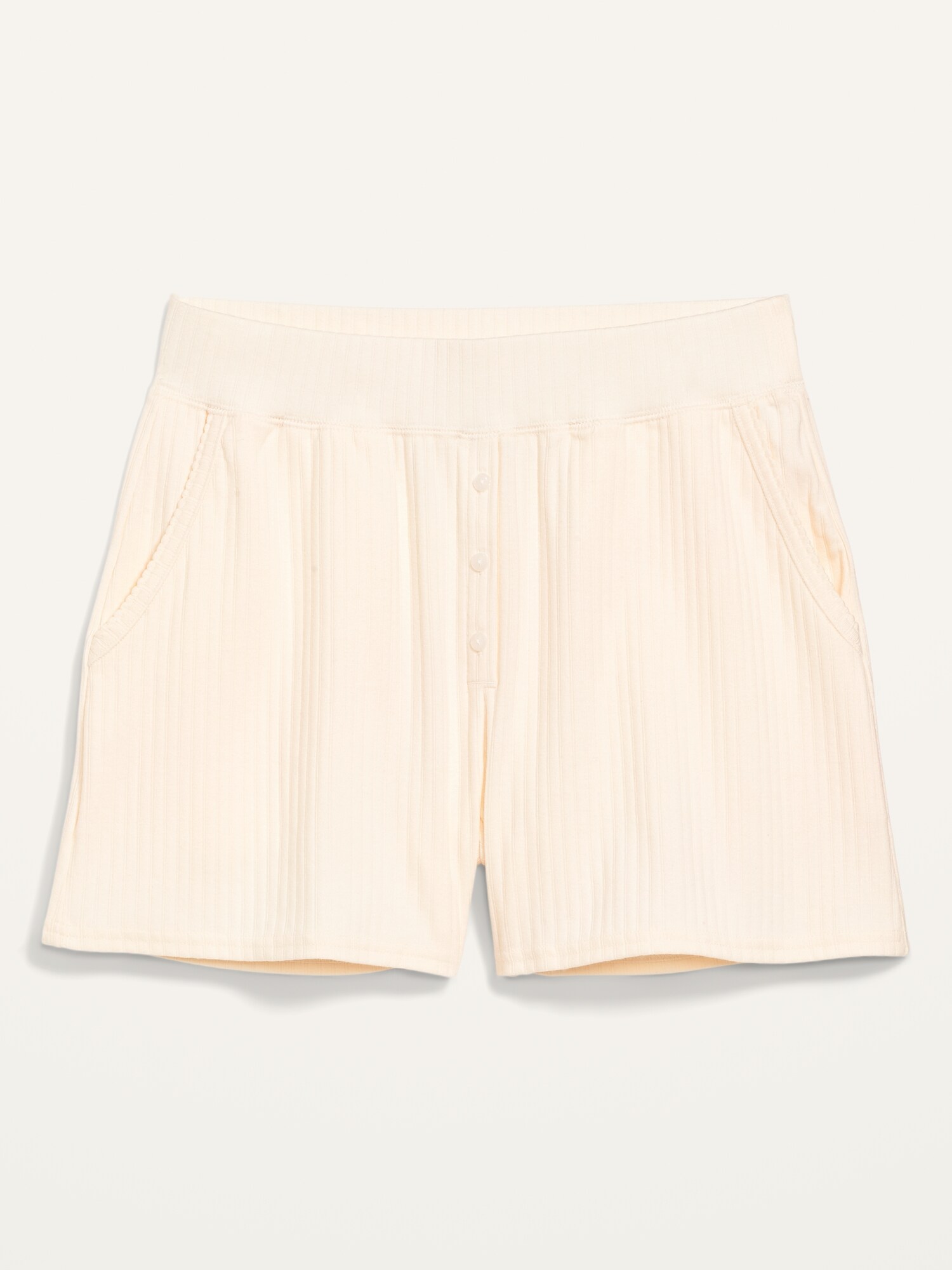 High-Waisted Rib-Knit Pajama Shorts for 