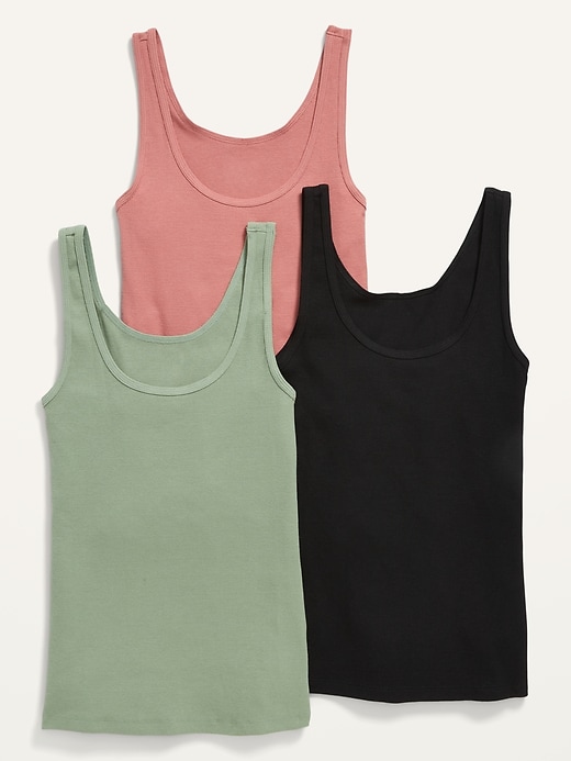 Image number 4 showing, Slim-Fit Rib-Knit Tank Top 3-Pack for Women