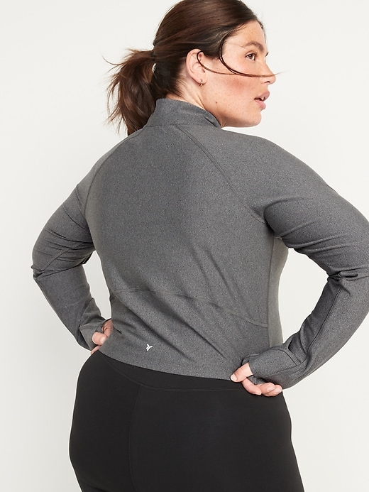 Image number 8 showing, PowerSoft Cropped Quarter-Zip Performance Top for Women