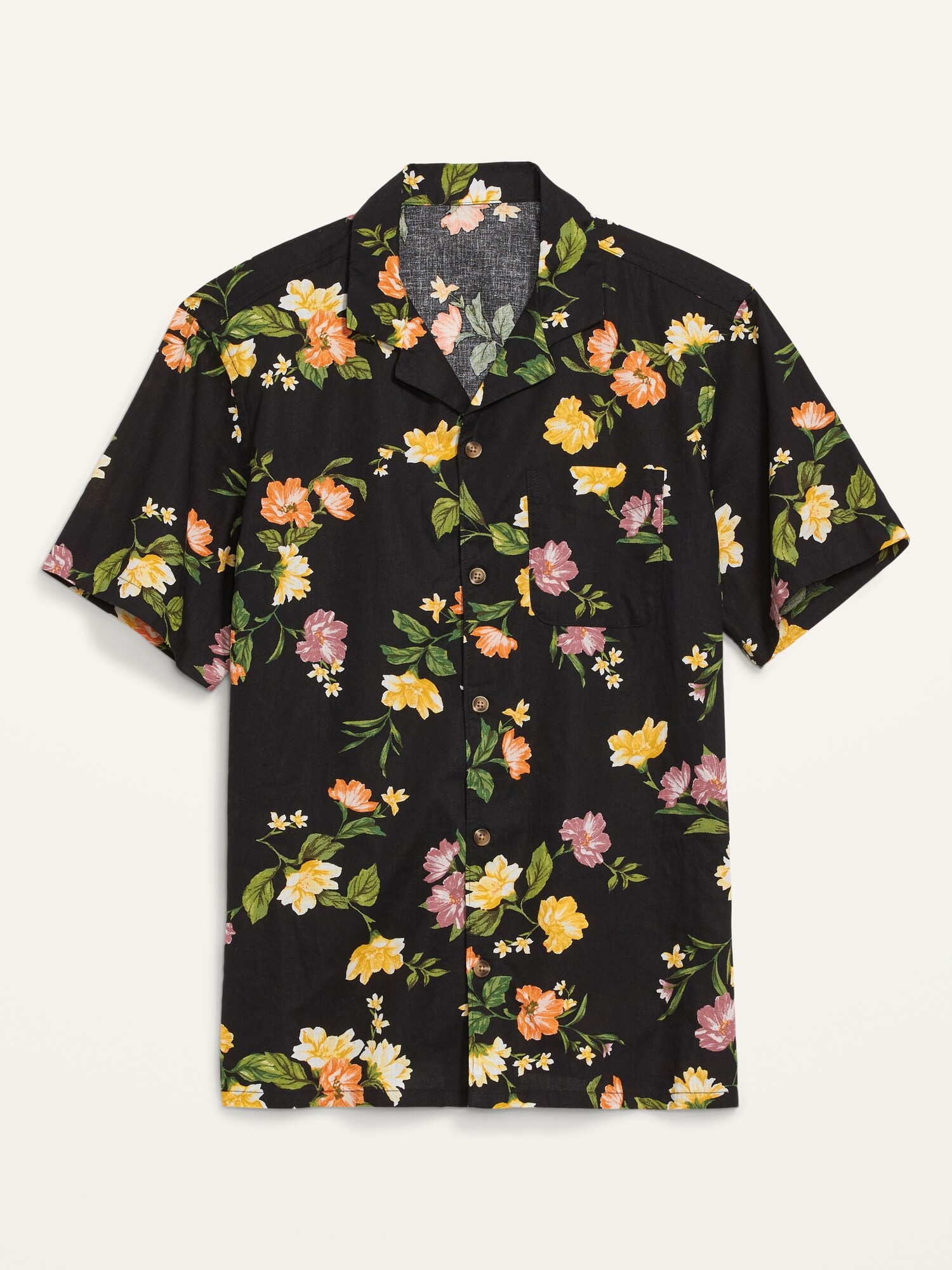 Floral Linen-Blend Camp Shirt for Men | Old Navy