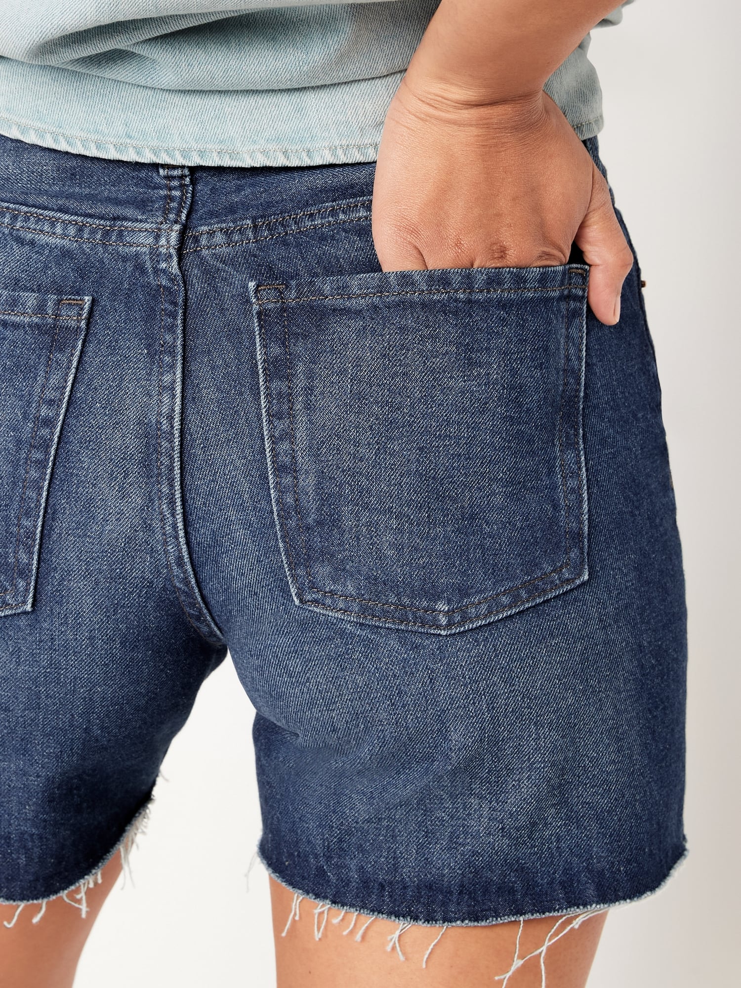 Non-Stretch Cut-Off Jean Shorts 