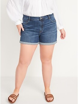 Mid-Rise Jean Boyfriend Shorts for Women -- 3-inch inseam