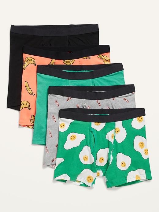 Soft-Washed Built-In Flex Boxer-Briefs Underwear 5-Pack for Men -- 6.25-inch inseam