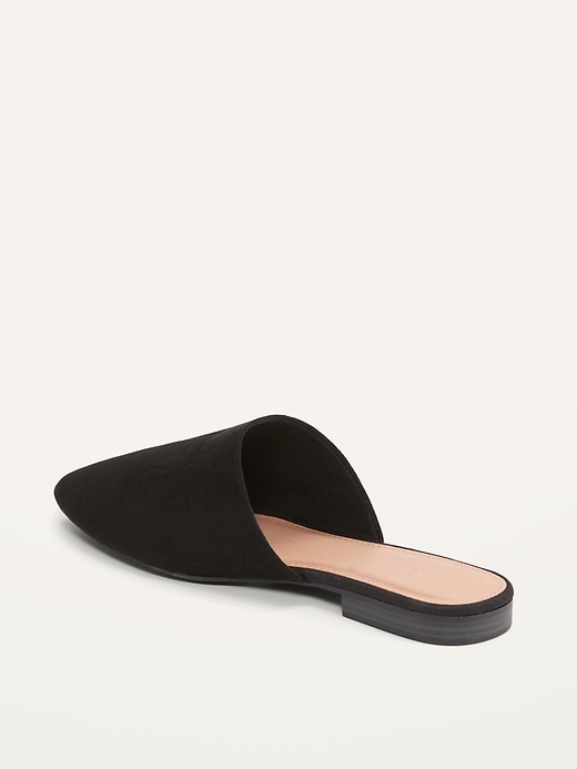 Image number 4 showing, Faux-Suede Pointy-Toe Mule Flats For Women