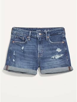 High-Waisted O.G. Straight Ripped Jean Shorts for Women -- 3-inch inseam