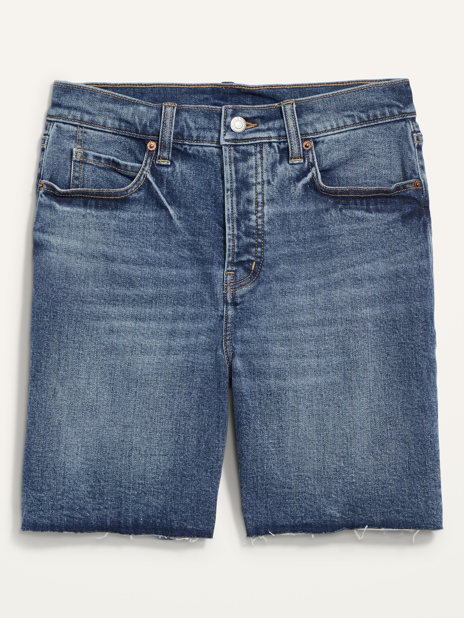 Sky-Hi Button-Fly Cut-Off Jean Shorts 