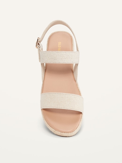 Image number 3 showing, Linen-Blend Platform Sandals
